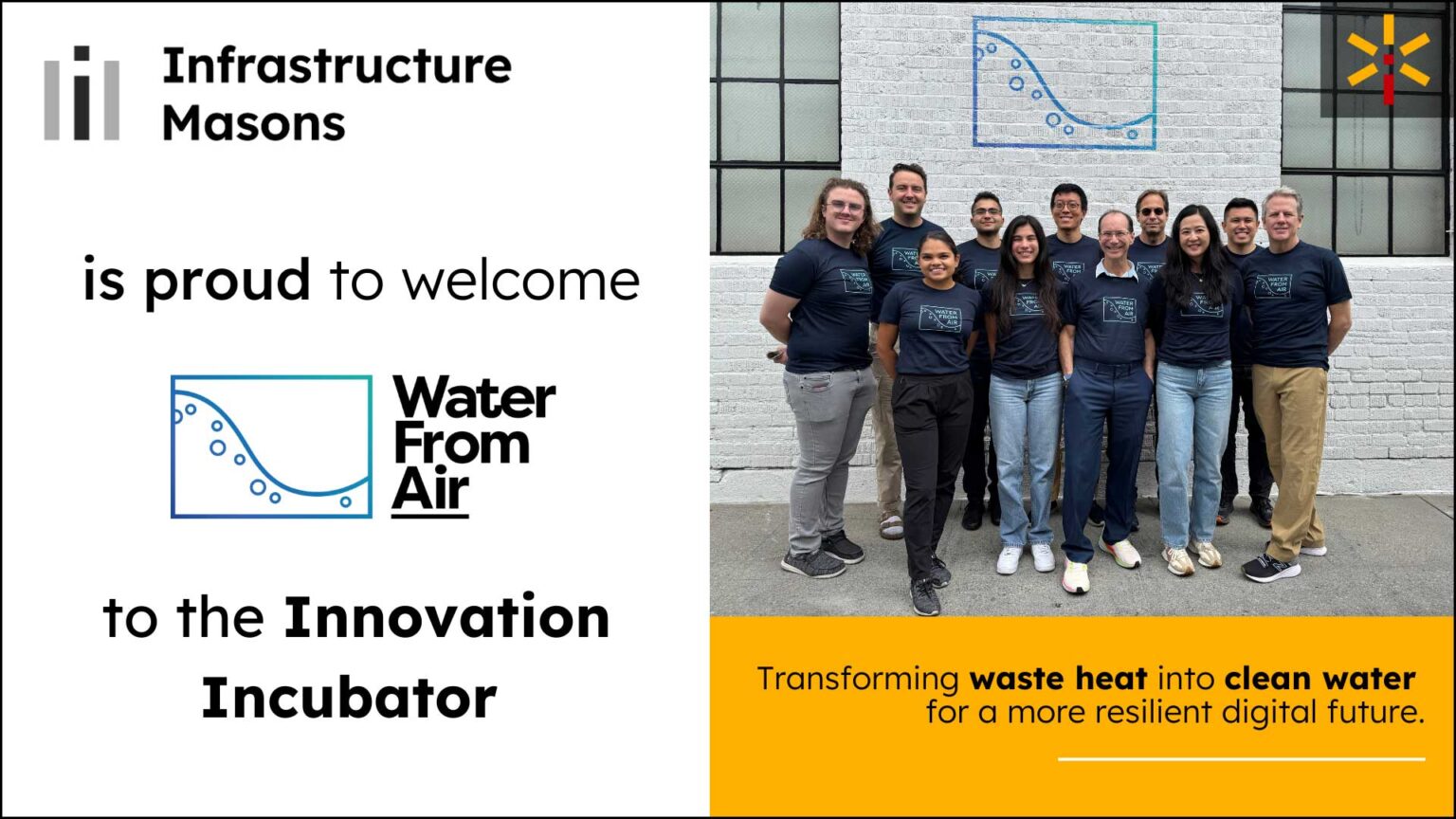 iMasons Welcomes Water From Air to Become Part of Innovation Incubator ProgramÂ